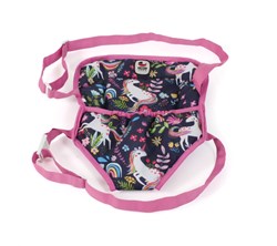 Bayer Chic 2000 poppendraagzak eenhoorn donkerblauw roze babypop accessoire