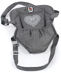 Bayer Chic 2000 poppendraagzak grijs hartje - babypop accessoire