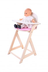Angel Sports chaise haute poupée bois rose-blanc mobilier poupée