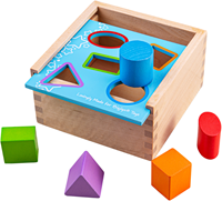 BigJigs vormen sorteerdoos hout kubus - educatief speelgoed 6-delig