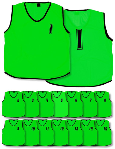 Precision trainingshesjes mesh genummerd groen voor kinderen 1-15