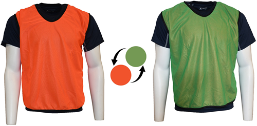 Precision trainingshesje oranje groen volwassenen - omkeerbaar mesh