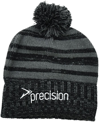 Precision muts Pom beanie - kindermuts zwart grijs OSFM warm