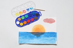 Primo aquarelverf set - 12 kleuren in plastic doos met penseel