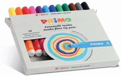 Primo jumbo viltstiften set - 12 kleuren in stevige doos