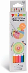 Primo kleurpotloden fluo - 6 stuks Minabella in doos FSC hout