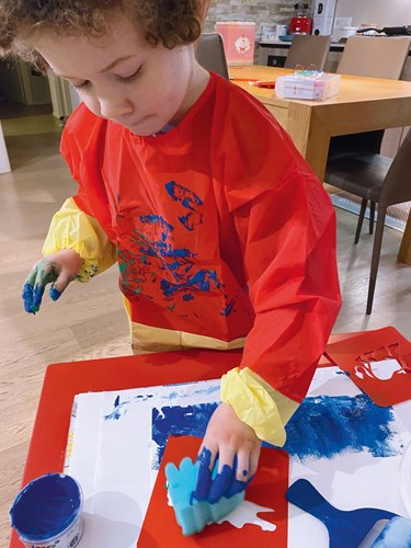 Primo knutselschort - rood - met opbergzakken voor kinderen-2