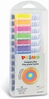 Primo plakkaatverf set - hobbyverf met metaal- en fluokleuren 12x12ml