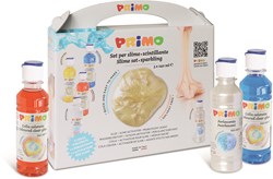 Primo slijm maakset - 3 gekleurde lijm, activator en parel