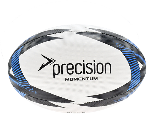Precision rugby trainingsbal Momentum maat 5 - wit zwart grijs - duurzaam