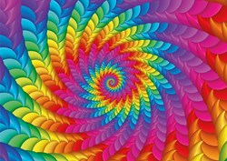 Yazz puzzel Psychedelic Rainbow - 1000 stukjes kleurrijk karton
