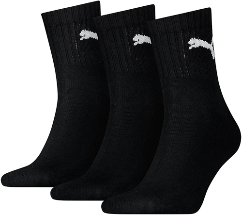 Puma Short Crew Socks (3 Pairs) - Black - 2.5-5