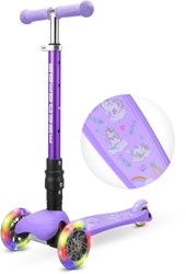 BOLDCUBE Kinderstep met 3 wielen - Eenhoorn Paars - voor jongens & meisjes van 2 - 8  jaar