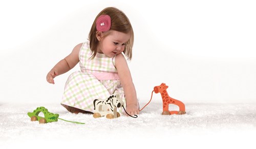 Hape éléphant à tirer en bois - jouet à pousser et tirer pour enfants