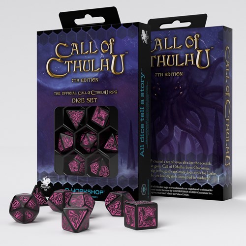 Q-Workshop Call of Cthulhu set de dés - 7 pièces - noir magenta
