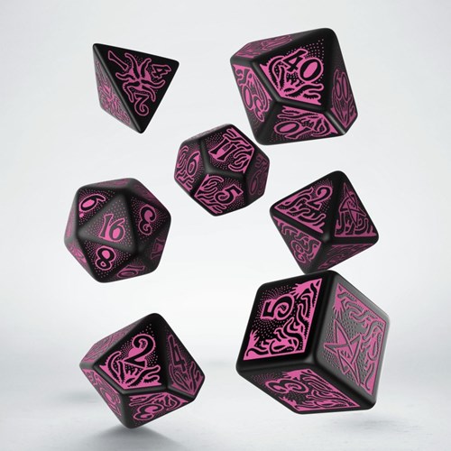 Q-Workshop Call of Cthulhu set de dés - 7 pièces - noir magenta-2