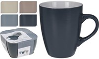 Excellent Houseware aardewerk bekerset multicolour 340 ml 4 stuks