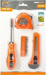 FX Tools handgereedschapset oranje 13-delig gereedschap