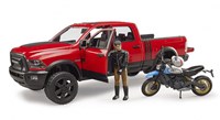 Bruder RAM 2500 Power Wagon speelgoedauto met Ducati Scrambler motor-3