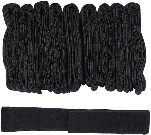 Rhino rugby tag ceinture lot de 10 sangles velcro noires séparées