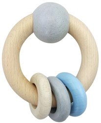 Hess hochet jouet boule avec 3 anneaux bleu naturel bébé
