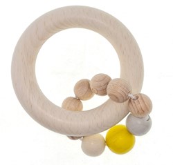 Hess Rammelaar bol met 1 ring (naturel/geel)
