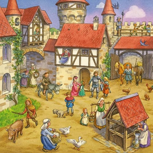 Ravensburger puzzle enfant tournoi chevalier moyen âge 3x49 pièces-3