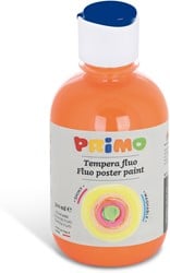 Primo Kant-en-klare FLUO plakkaatverf, flacon 300 ml met stroomregelingsdop oranje