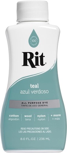 Rit teinture textile Bleu Sarcelle - colorant liquide pour tissus synthétiques