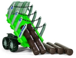 Rolly Toys aanhanger speelgoed met boomstammen - traptractor accessoire