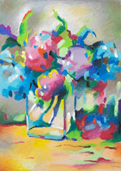 Rosa set de peinture jouet pastel à l'huile hortensia 25x35 cm créatif