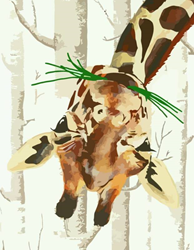 Rosa kit peinture par numéros girafe 35x45 cm toile