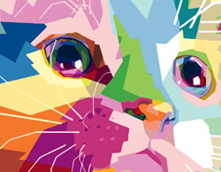 Rosa peinture par numéros chat mignon toile 35x45 cm coffret cadeau