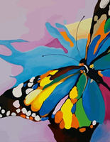 Rosa peinture par numéros papillon toile 35x45 cm set acrylique