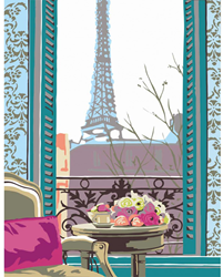 Rosa kit peinture par numéros Petit-déjeuner à Paris toile 35x45 cm