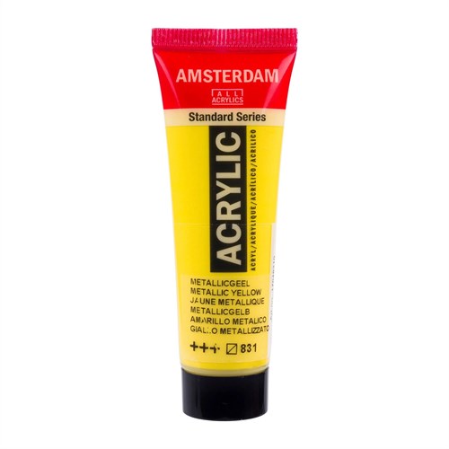 Royal Talens peinture acrylique jaune métallique 20 ml - Amsterdam peinture