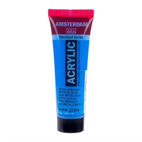 Royal Talens peinture acrylique bleu métallique 20 ml - Amsterdam peinture