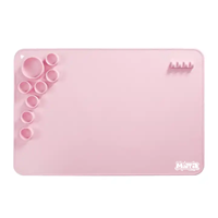 Matta tapis de peinture en silicone pour enfants - set rose avec coupelles