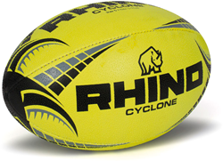 Rhino ballon de rugby Cyclone fluo jaune taille 4 - ballon d'entraînement grip