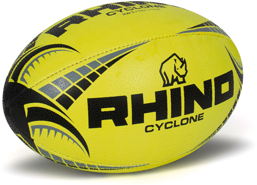 Rhino rugbybal Cyclone Fluo Geel maat 5 – trainingsbal grip