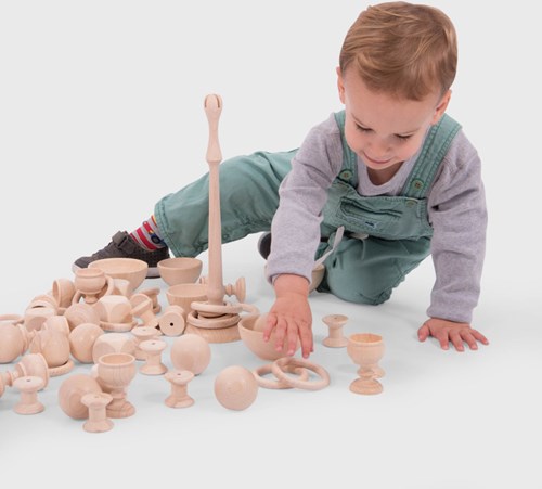 TickiT balle de jeu bois hêtre 50mm - jouet éducatif-2