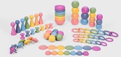TickiT ensemble de tri en bois - jouet éducatif arc-en-ciel 84 pièces