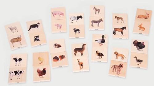 TickiT houten dierenfamilie memoryspel - educatief speelgoed