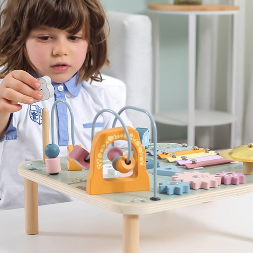 PolarB table d'activités en bois - jouet multifonction pour tout-petits-3