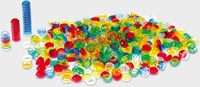 TickiT stapelbare telstenen - transparant speelgoed - 500 stuks