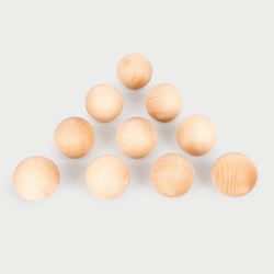 TickiT balles de jeu en bois 60mm - lot de 10 jouets naturels