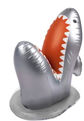 Sunnylife opblaasbare haai watersproeier speelgoed 60 cm zilver tuin