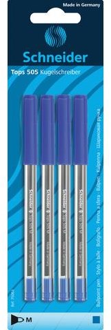 Schneider Balpen 505M blauw pak a 4st.