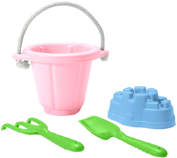 Green Toys zand speelset roze emmer duurzaam strand speelgoed