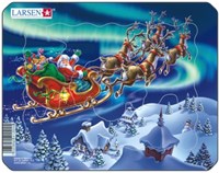 Larsen puzzle Père Noël aurore boréale - 6 pièces enfant